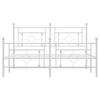 vidaXL Estructura cama sin colchón con estribo metal blanco 150x200 cm