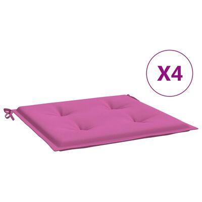 vidaXL Cojines para silla de jardín 4 uds tela rosa 50x50x3 cm