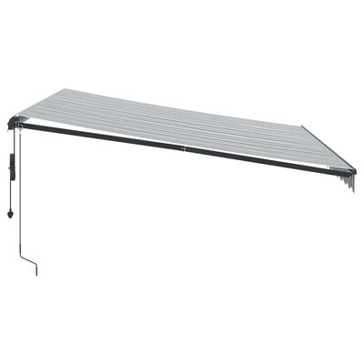 vidaXL Toldo retráctil automático gris antracita y blanco 400x300 cm