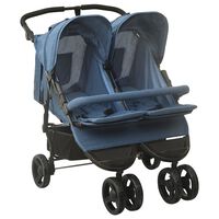 vidaXL Carrito para gemelos de acero azul marino