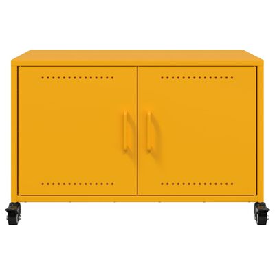 vidaXL Mueble de TV acero amarillo mostaza 68x39x43,5 cm