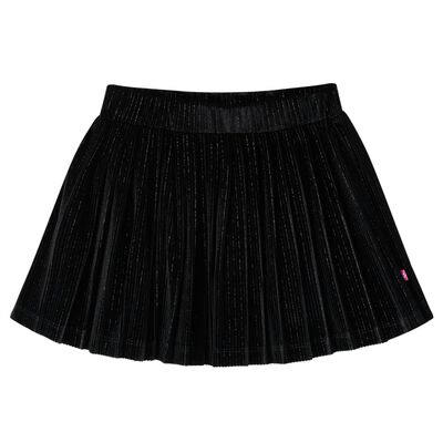 Falda plisada infantil lúrex negro 140