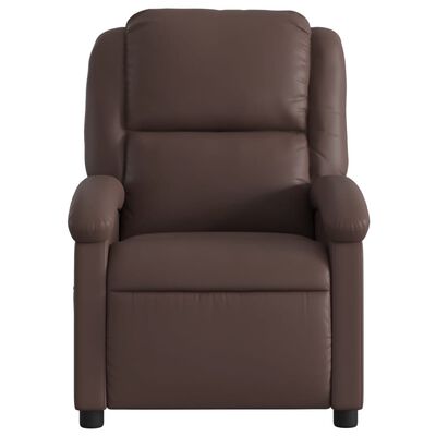 vidaXL Sillón reclinable de cuero sintético marrón