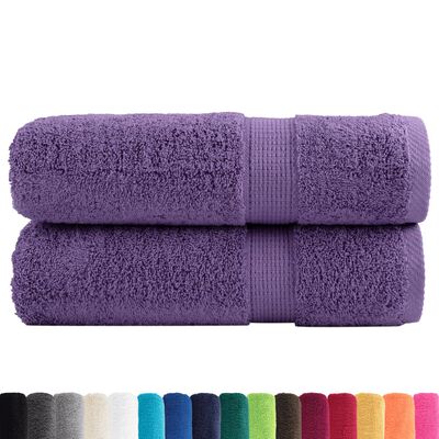 vidaXL Toallas de mano SOLUND 2 unidades morado 50x100 cm 600 gsm