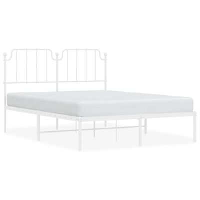 vidaXL Estructura cama sin colchón con cabecero metal blanco 140x190cm