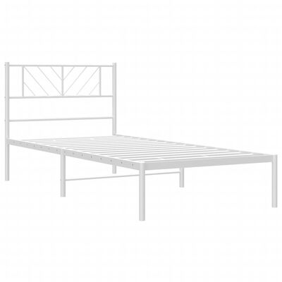 vidaXL Estructura cama sin colchón con cabecero metal blanco 107x203cm