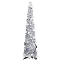 vidaXL Árbol de Navidad artificial emergente PET plateado 120 cm