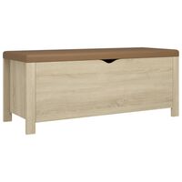 vidaXL Caja de almacenaje y cojín madera ingeniería roble 105x40x45 cm