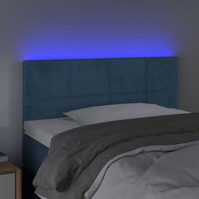 vidaXL Cabecero con LED de terciopelo azul oscuro 80x5x78/88 cm