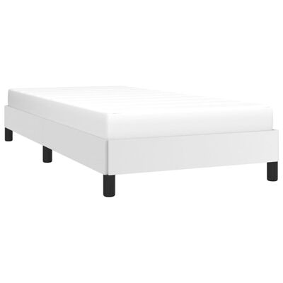 vidaXL Estructura de cama de cuero sintético blanco 90x200 cm