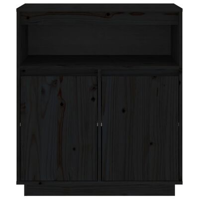 vidaXL Aparador de madera maciza de pino negro 70x34x80 cm