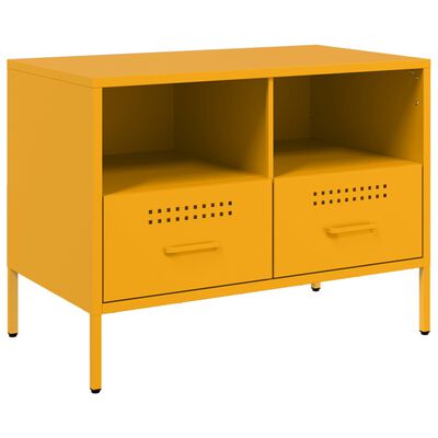 vidaXL Mueble para TV acero amarillo mostaza 68x39x50,5 cm