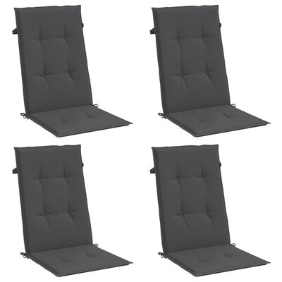 vidaXL Cojines silla respaldo alto 4 uds tela gris antracita melange