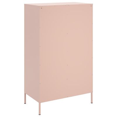 vidaXL Aparador de acero rosa 68x39x113 cm