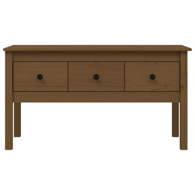 vidaXL Mesa de centro madera maciza de pino marrón miel 102x49x55 cm