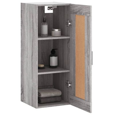 vidaXL Armario de pared madera de ingeniería gris Sonoma 34,5x34x90 cm