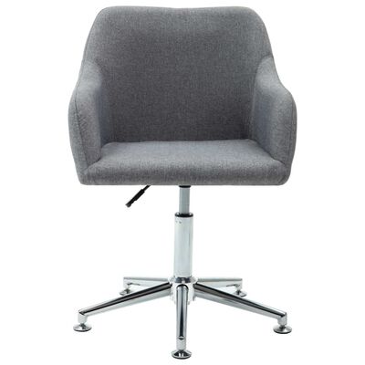 vidaXL Silla de comedor giratoria tela gris claro