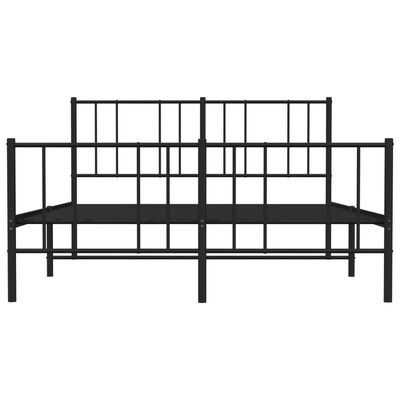 vidaXL Estructura cama sin colchón con estribo metal negro 140x190 cm