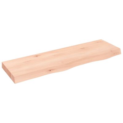 vidaXL Estante de pared madera maciza roble sin tratar 100x30x(2-6) cm