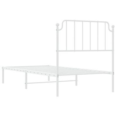 vidaXL Estructura cama sin colchón con cabecero metal blanco 90x200 cm