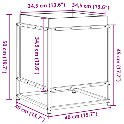 vidaXL Jardinera de madera de pino impregnada 40x40x50 cm