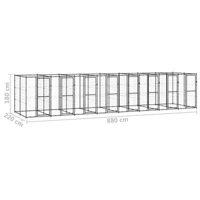 vidaXL Perrera de exterior de acero 19,36 m²