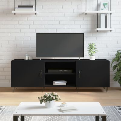 vidaXL Mueble para TV madera de ingeniería negro 150x30x50 cm