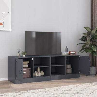 vidaXL Muebles para TV 2 unidades acero gris antracita 67x39x44 cm