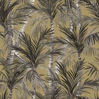 DUTCH WALLCOVERINGS Papel pintado Palm Trees dorado y negro