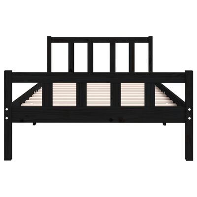 vidaXL Estructura de cama madera maciza negra 100x200 cm