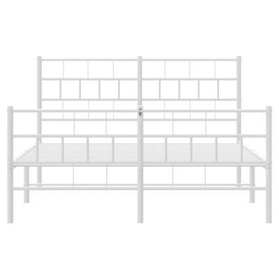 vidaXL Estructura cama metal con cabecero y estribo blanco 135x190 cm