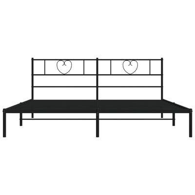 vidaXL Estructura cama sin colchón con cabecero metal negro 193x203 cm