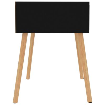 vidaXL Mesita de noche madera de ingeniería negro brillo 40x40x56 cm