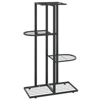 vidaXL Soporte de flores de 4 estantes de metal negro 43x22x76 cm