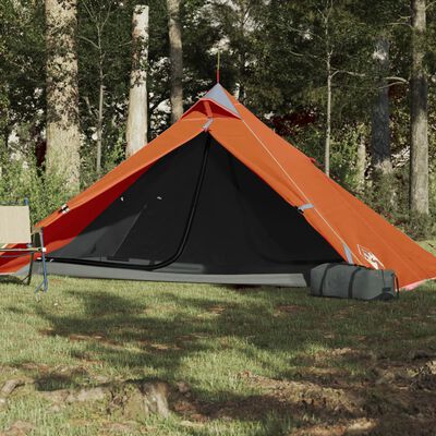 vidaXL Tienda de campaña tipi para 1 persona impermeable naranja