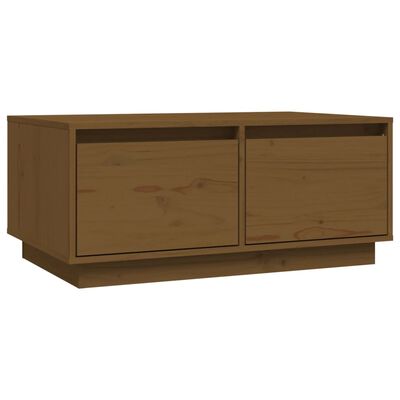 vidaXL Mesa de centro madera maciza de pino marrón miel 80x50x35 cm