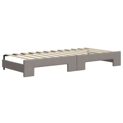 vidaXL Sofá cama nido con cajones tela gris taupe 80x200 cm