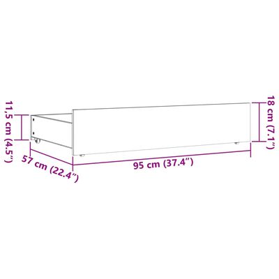 vidaXL Cajones de cama 4 uds madera maciza de pino marrón cera