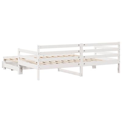 vidaXL Sofá cama nido con cajones madera maciza pino blanca 90x190 cm