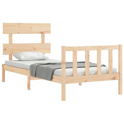 vidaXL Estructura de cama con cabecero madera maciza 100x200 cm