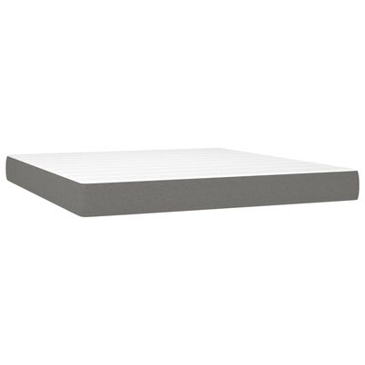 vidaXL Cama box spring con colchón tela gris oscuro 180x200 cm