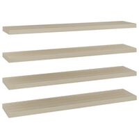 vidaXL Estantes flotantes pared 4 uds MDF color roble 120x23,5x3,8 cm