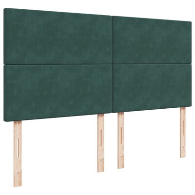 vidaXL Cama box spring con colchón terciopelo verde oscuro 200x200 cm