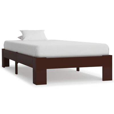 vidaXL Estructura cama sin colchón madera pino marrón oscuro 90x200 cm