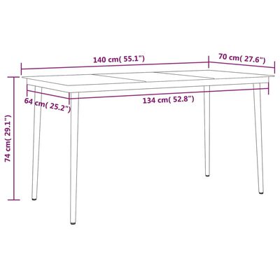 vidaXL Juego de comedor para jardín 5 piezas negro