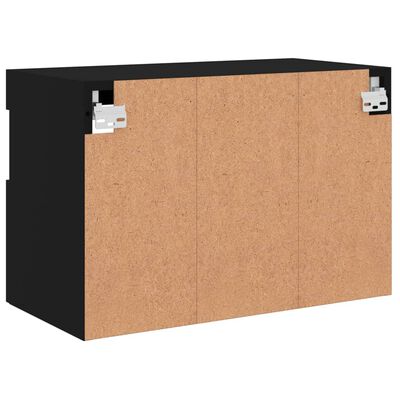 vidaXL Mueble de TV de pared con luces LED negro 60x30x40 cm