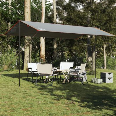 vidaXL Lona de camping impermeable gris y naranja 500x294 cm