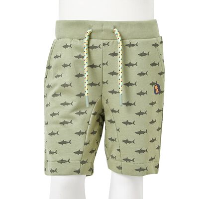 Pantalones cortos infantiles con cordón caqui claro 116