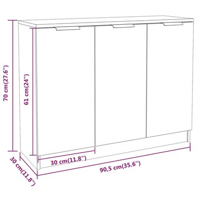 vidaXL Aparador de madera contrachapada gris Sonoma 90,5x30x70 cm