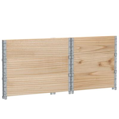 vidaXL Collares de palets 3 uds madera maciza de pino gris 100x50 cm